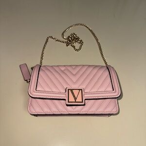 Pink Quilted Victoria Secret Chain Shoulder Bag